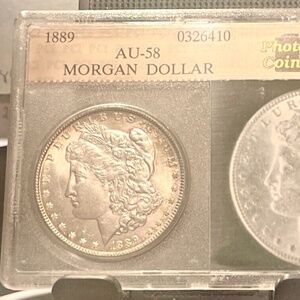 1889 Silver MC Morgan Dollar Au Great Toning in Sealed case 205109222340